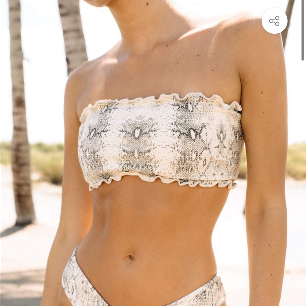Montce Snake Print Bikini - Cream and Black